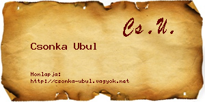 Csonka Ubul névjegykártya